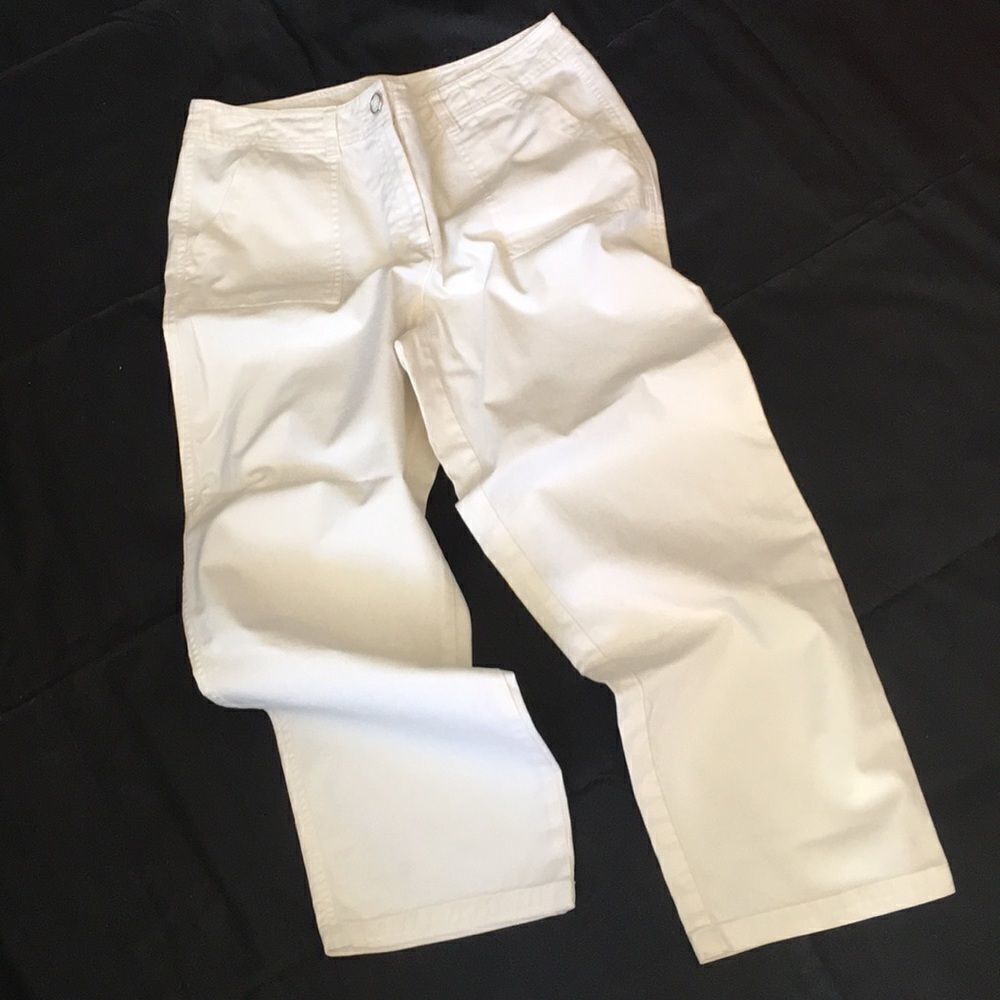 Vtg Talbots Stretch High Waist Cropped Pants Size 10